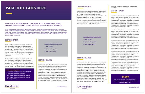 UW Pediatrics Single Page Report Template