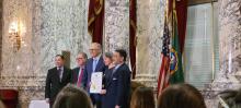 Dr. Abe Bergman's Family Receiving the Award